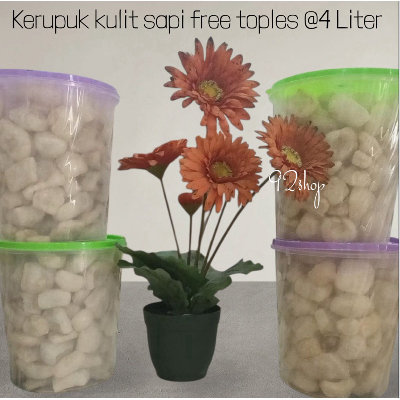 

Kerupuk kulit sapi free toples @4 liter FREE BUBBLE WRAP