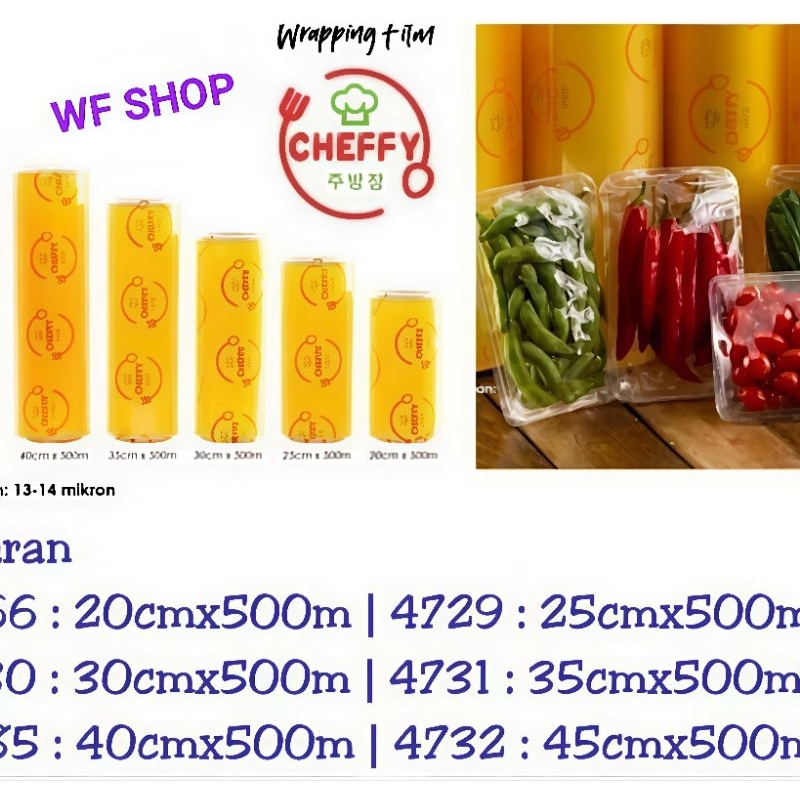 Wrapping Film Cheffy Bestfresh Plastik pembungkus makanan Plastik wrapping roll makana...