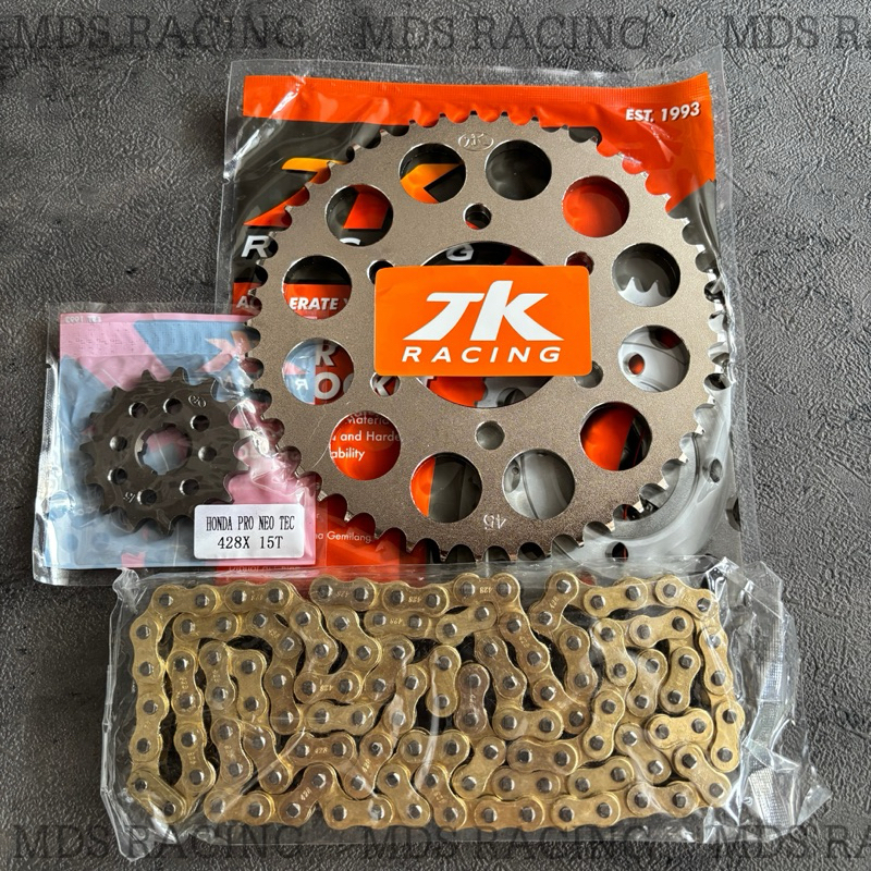 Gear Gir Set 428 TK Racing 428 Cbr150R new, Cbr150R K45N, CB150X, Cbr150R new V4 Gear Tk Racing