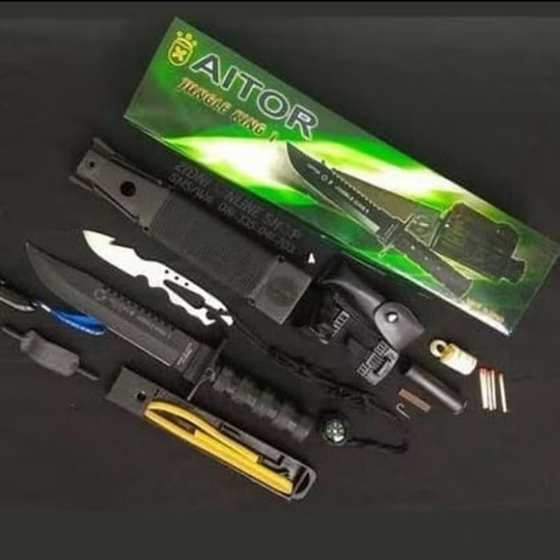 pisau aitor jungle king 1 Hitam pisau serbaguna