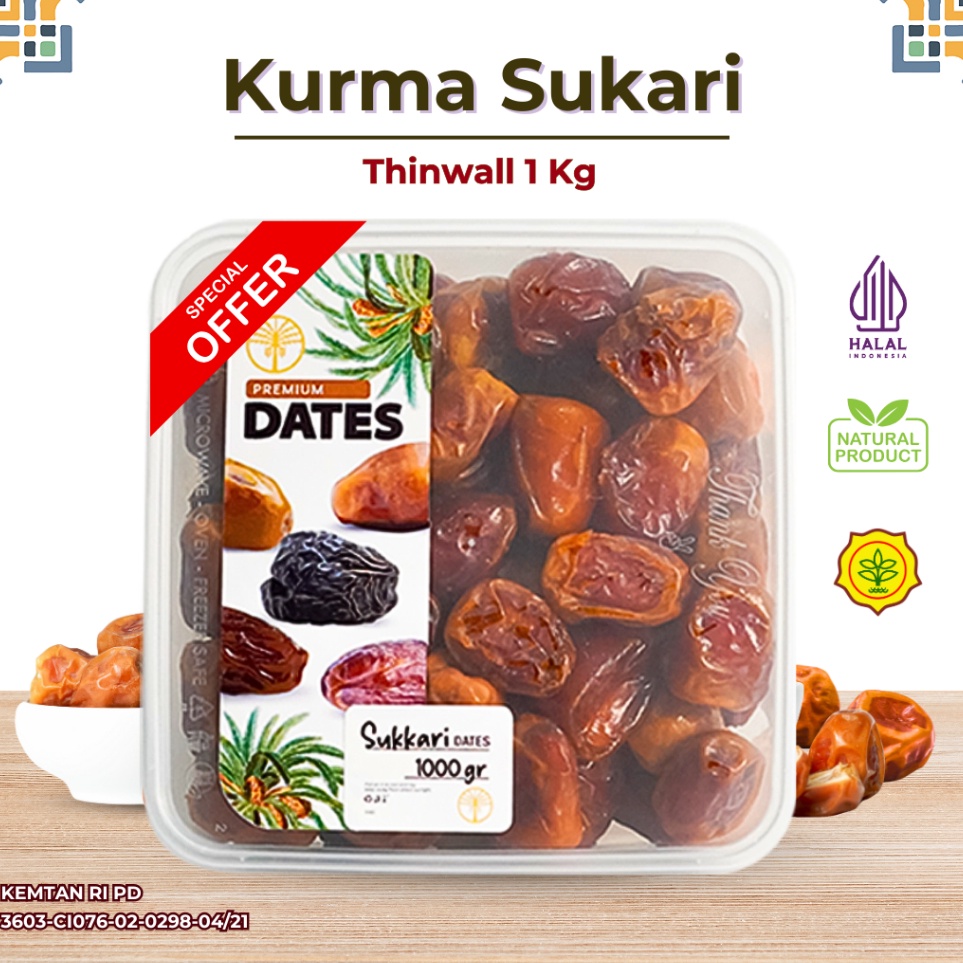 

Trendy Kurma Sukari 1 Kg Thinwall Kurma Raja Premium Original