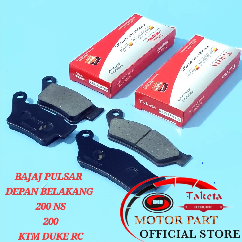 SET DISPAD KAMPAS REM DEPAN BELAKANG BAJAJ PULSAR  200 / 220 NS / KTM DUKCE RC TAKETA
