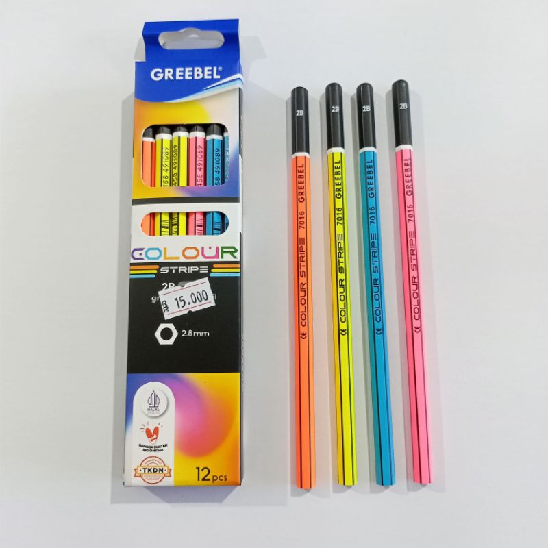 

PENSIL 2B COLOUR STRIPE PER 3PCS