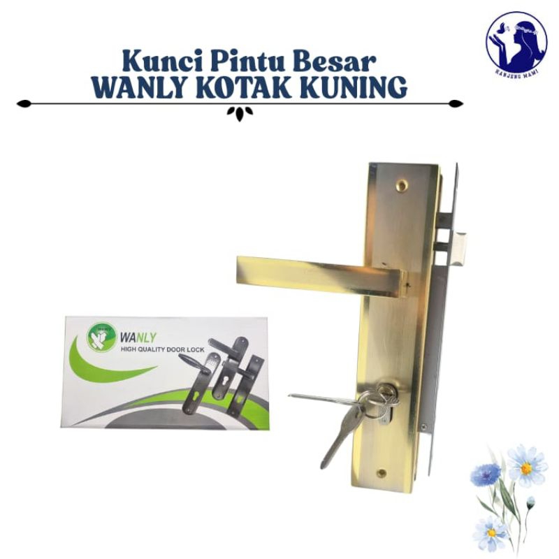 Kunci Pintu Besar / Slot Pintu Besar WANLY KOTAK Kuning