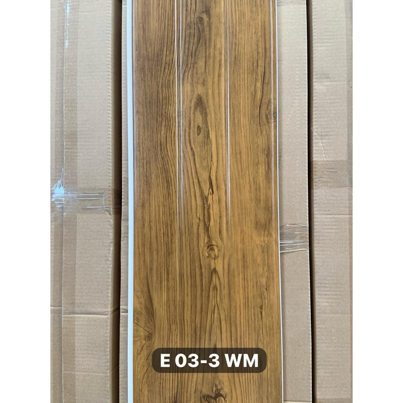 Plafon PVC Coklat Putih Doff Laminated Elite 25 CM