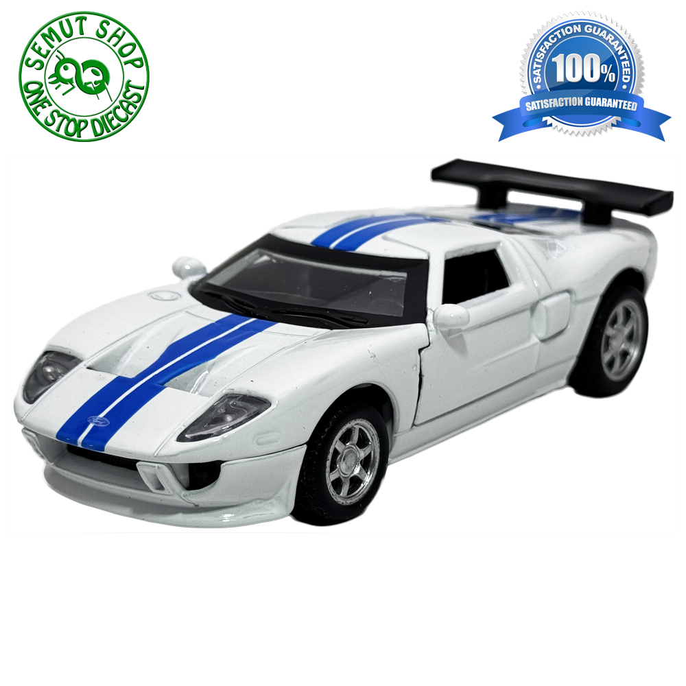 Apolo MSZ 2006 Ford GT White with Blue stripes Miniatur Mobil Ford GT Tahun 2006