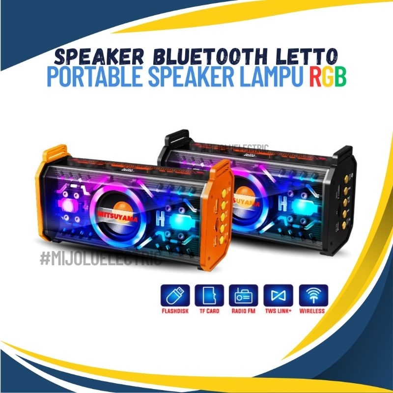 SPEAKER BLUETOOTH MITSUYAMA LETTO/ SPEAKER BLUETOOTH RADIO/ SPEAKER FULL BASS BLUETOOTH RADIO