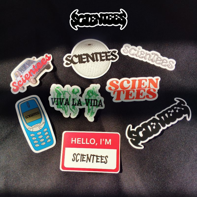 

SCIENTEES - Sticker Pack Isi 8 Pcs Vol.1 - Sticker Brand Bahan Vinyl Waterproof - Sticker Laptop Koper - Sticker Vinyl Waterproof - Sticker Helm Tumbler - Sticker Anti Air Aesthetic - Sticker Anti Air Laptop Helm Koper Tumbler