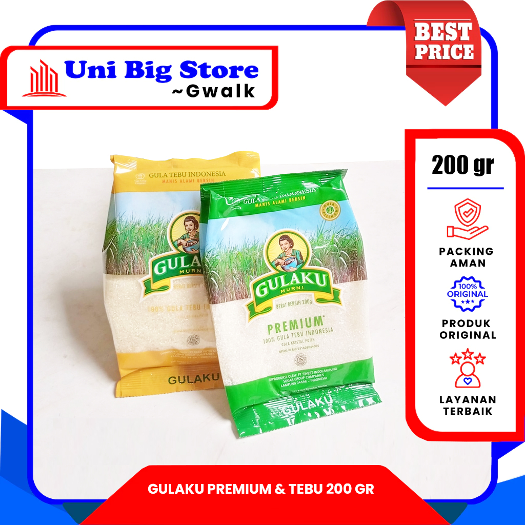 

GULAKU GULA PASIR PREMIUM - TEBU MURNI - 200 gr