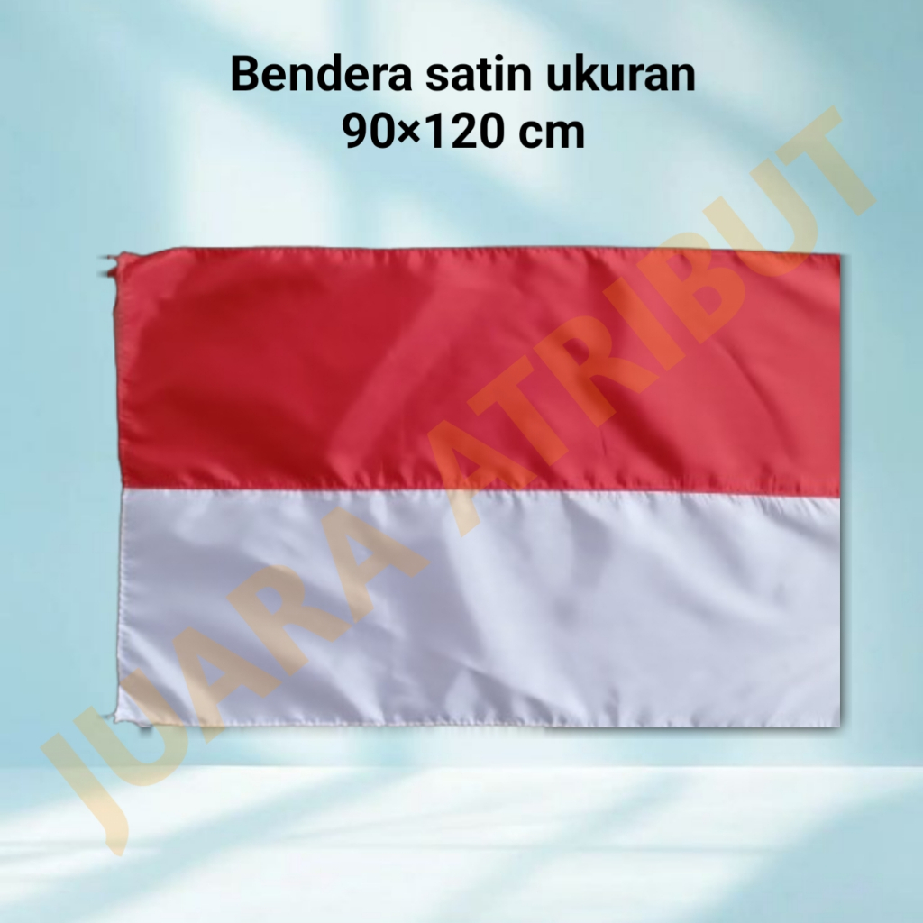 

BENDERA MERAH PUTIH UKURAN 90X120CM BAHAN SATIN CERAH /BENDERA KANTOR SATIN UKURAN 90X120