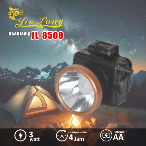 SENTER KEPALA WATERFROOP TAHAN AIR BATERAI TAHAN LAMA JINLONG JL-8508