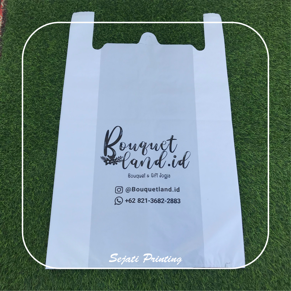 (Isi 100pcs) Sablon Plastik Murah HD Kresek 50 , FREE DESAIN - SEJATIPRINTING