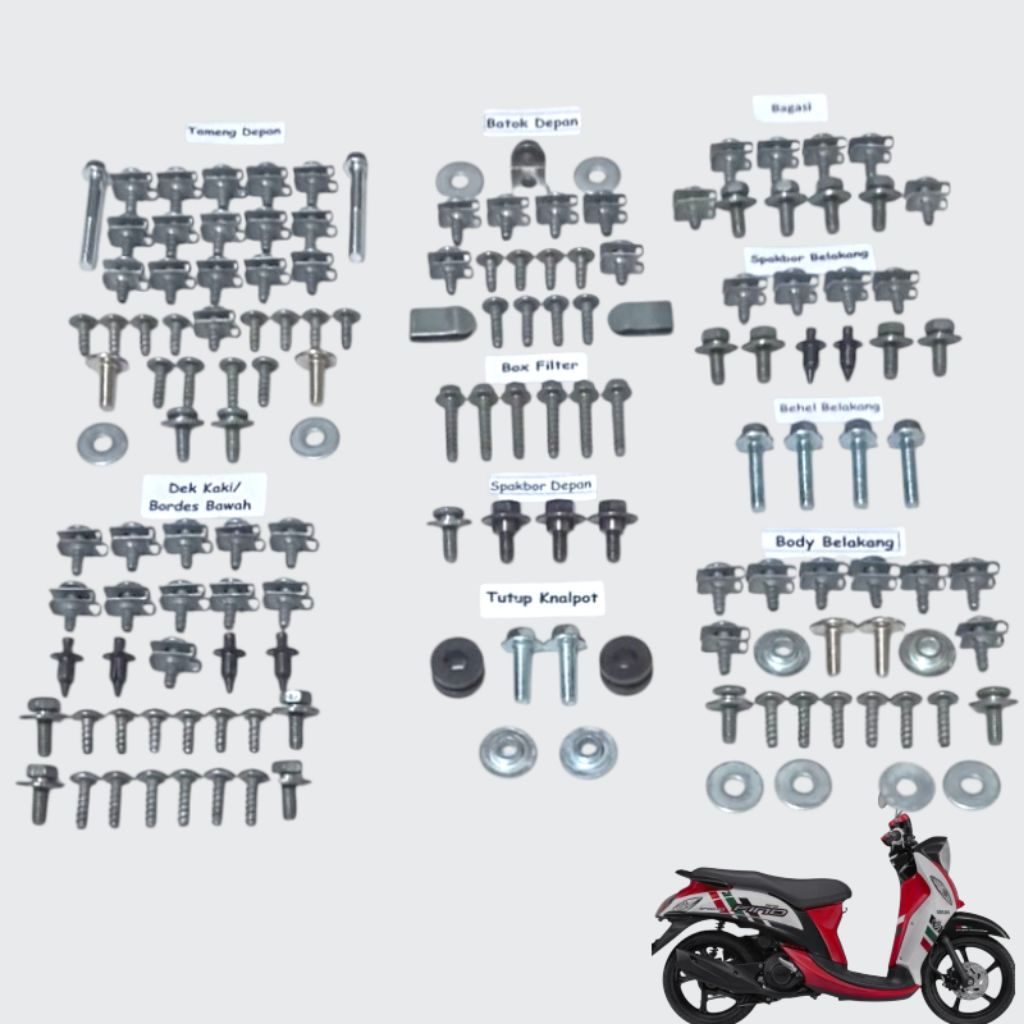 COD Baut Full Set  Body Yamaha Fino 115 PGM-FI / Baut Full Body Cover Body Yamaha Fino 115 PGM-FI Le