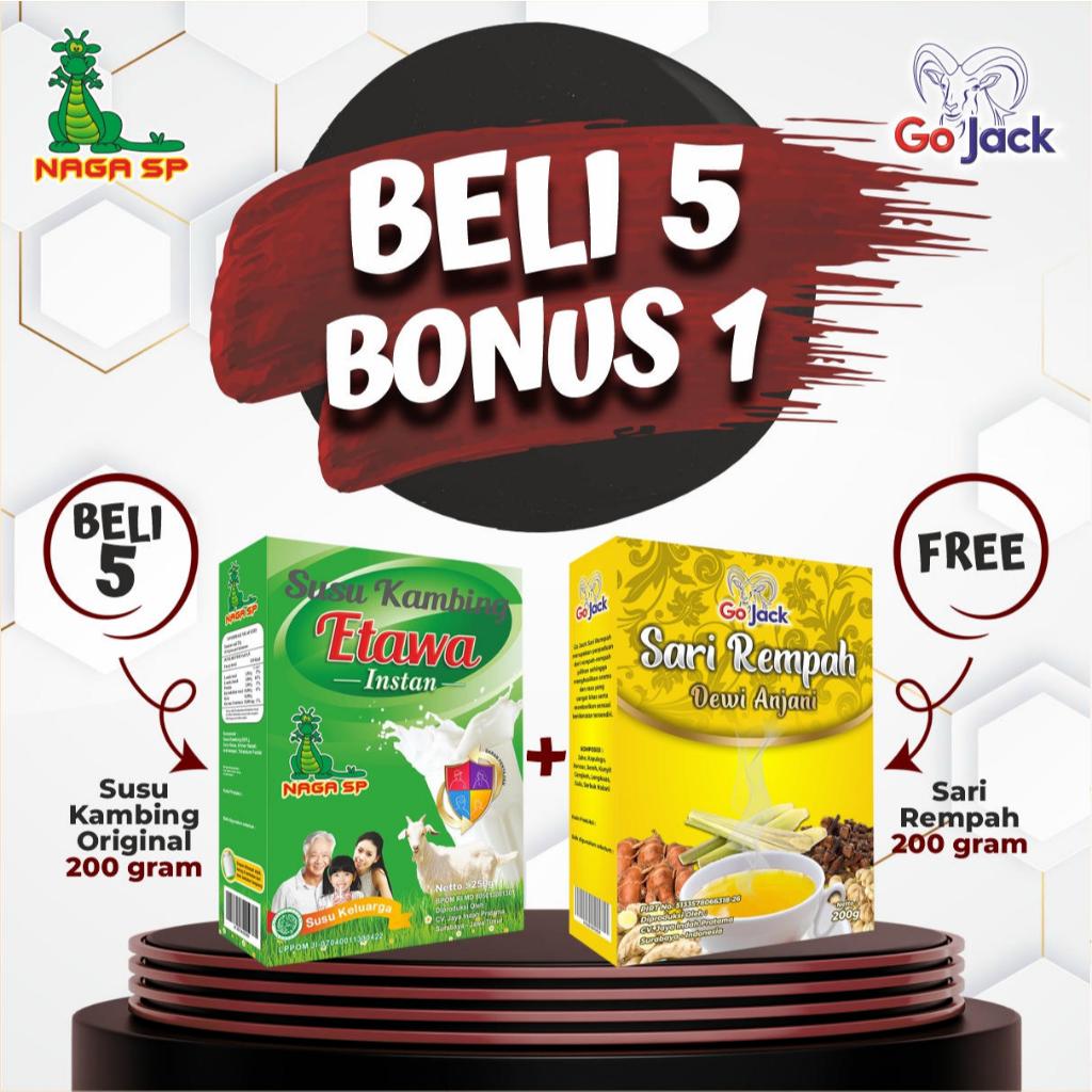 

Beli 5 Gratis 1 / Susu Kambing Etawa Naga SP susu kambing etawa susu kambing original susu kambing bubuk