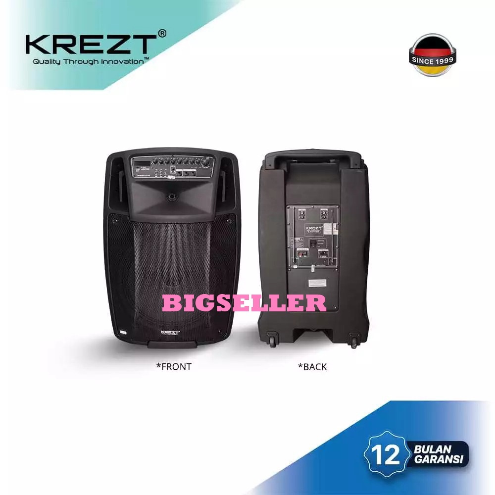 SPEAKER PORTABLE KREZT WAS115B SPEAKER 15 INCH BLUETOOTH WAS 115B SPEAKER KREZT WAS-115B ORIGINAL