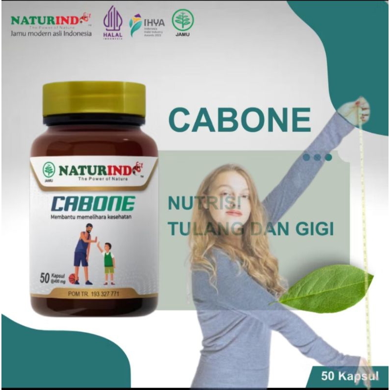Obat Peninggi Badan Pertumbuhan Tulang Dan Gigi Naturindo- 50 Kapsul- Jamu Kalimantan CABONE