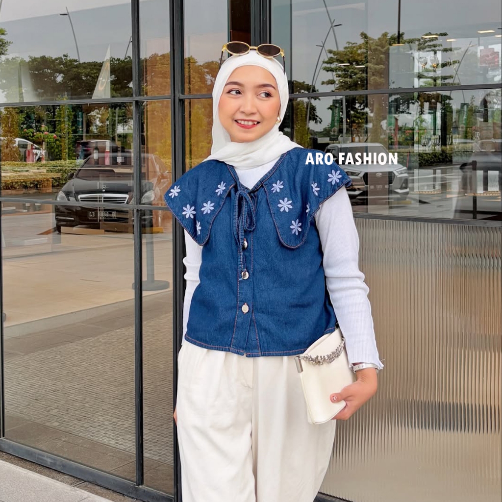 ARO - HAMARA OUTER PITA KERAH SAILOR MOTIF BORDIR // OUTER BORDIR WANITA