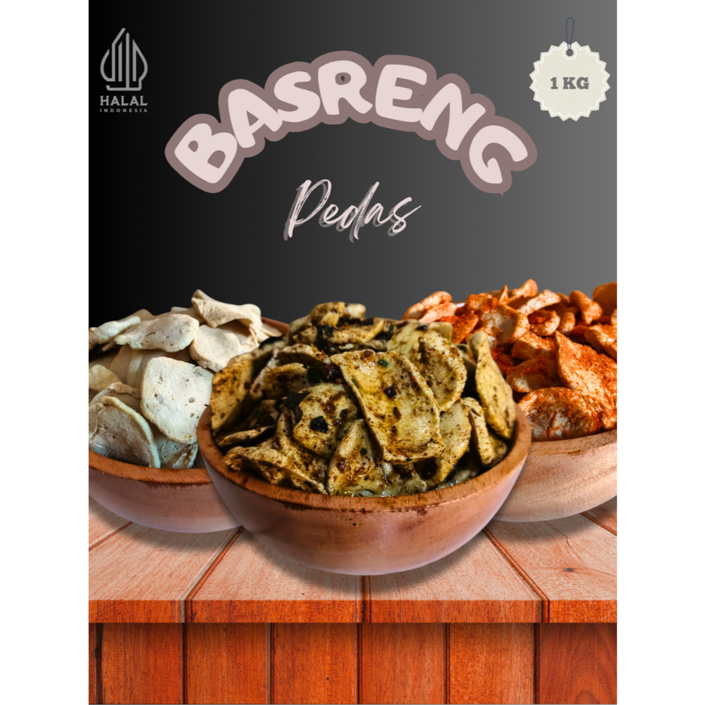 

(1 KG) Basreng Bulat Pipih Rasa Pedas Asin Cikruh Daun Jeruk Kriuk Renyah
