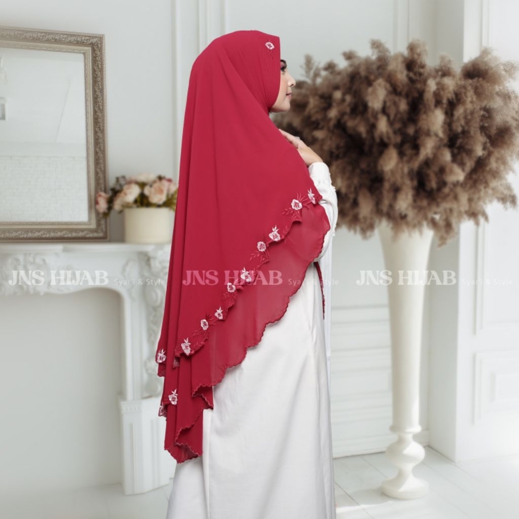 PROMO KHIMAR MALIKA/KHIMAR BORDIR/HIJAB CERUTY BORDIR original jns hijab