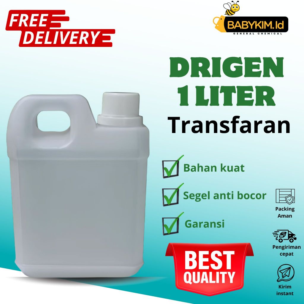 Jerigen 1 Liter Kotak Pendek Transfaran bahan Tebal
