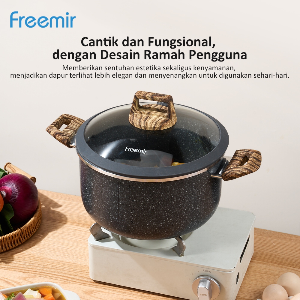[Promo]freemir Panci Gentong Kapasitas Besar Anti Lengket 24/30 CM Kuali Jumbo Granit Semi Presto Mu