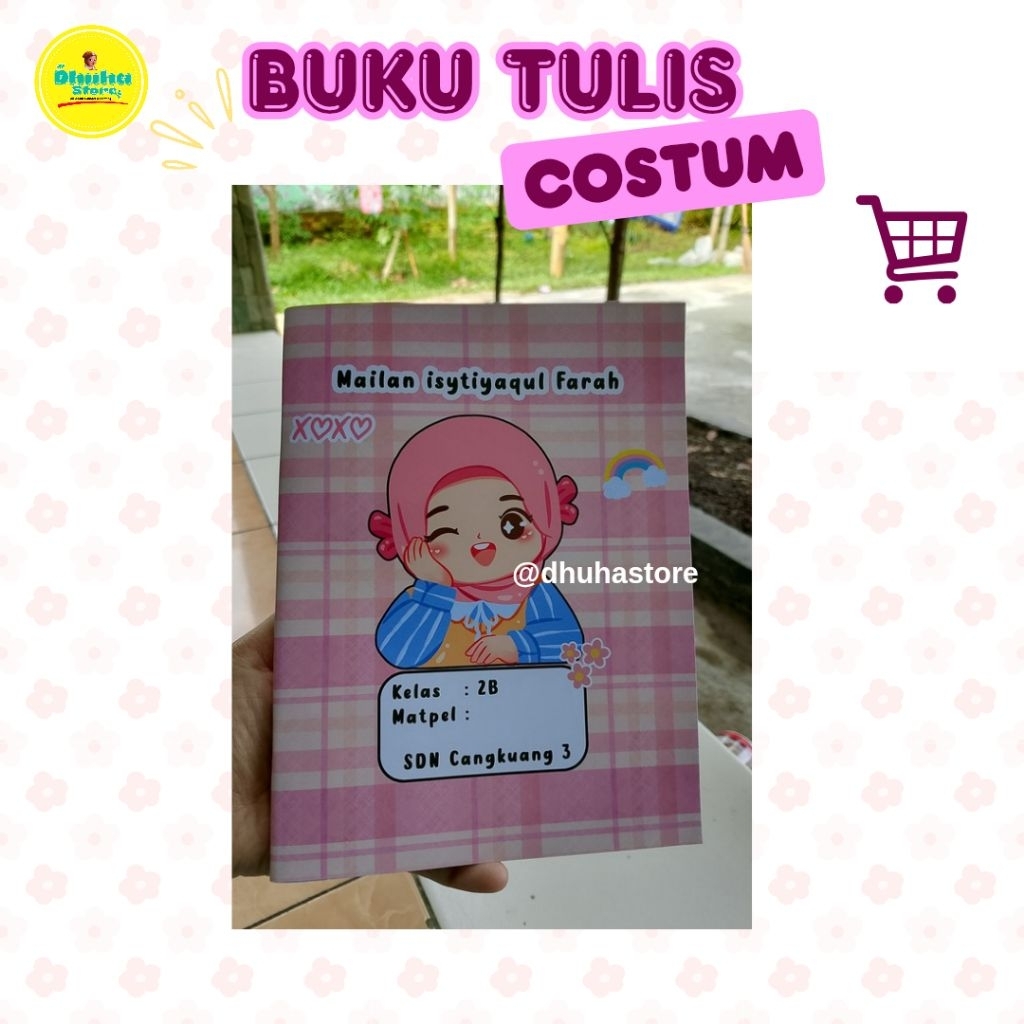 

[satuan] buku costum karakter perempuan| buku lucu buku tulis