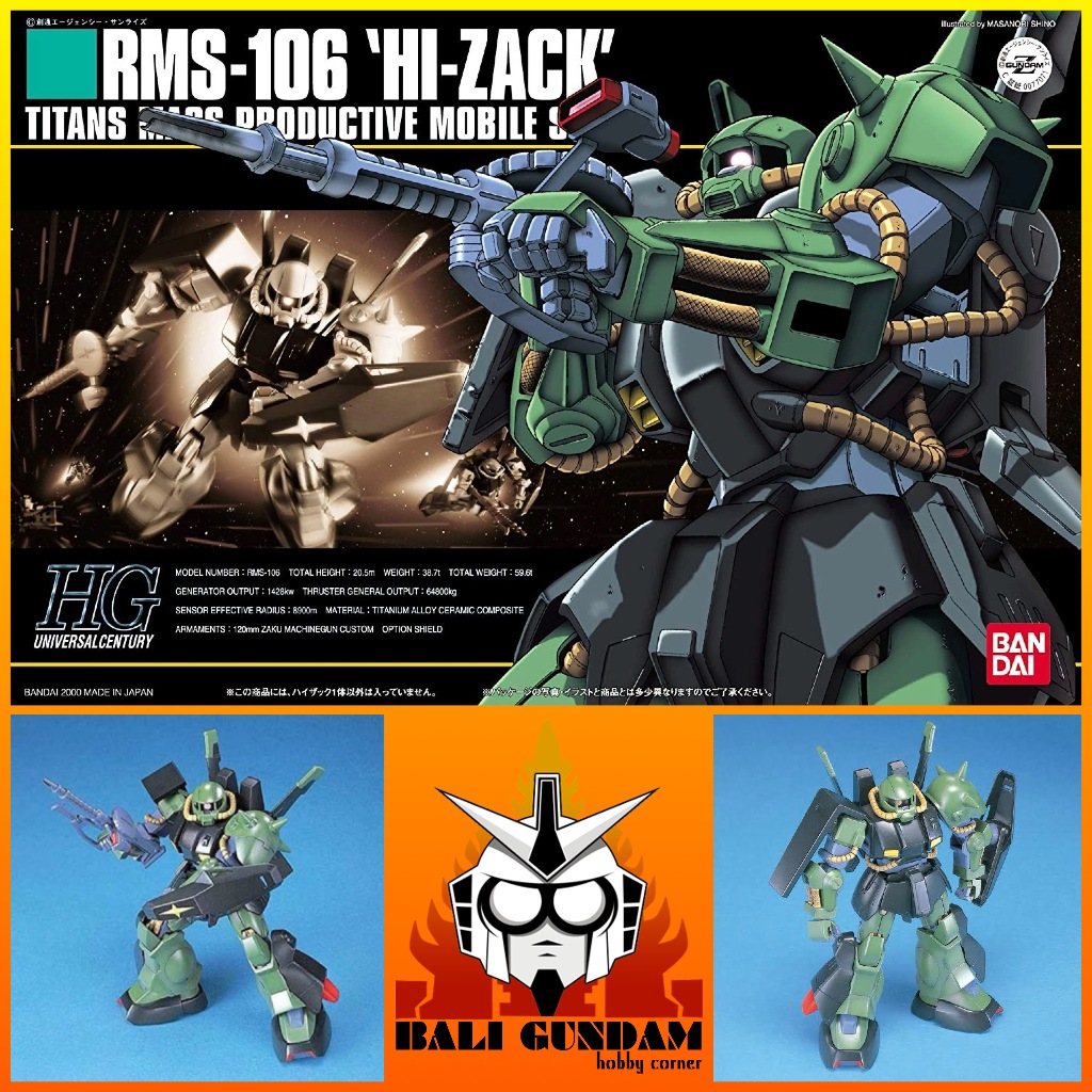 HGUC 1/144 RMS-106 HI ZACK Bali Gundam Hobby Corner Bandai Original