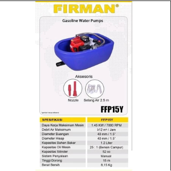 FIRMAN FFP15Y Floating Pump/Pompa Air 52C