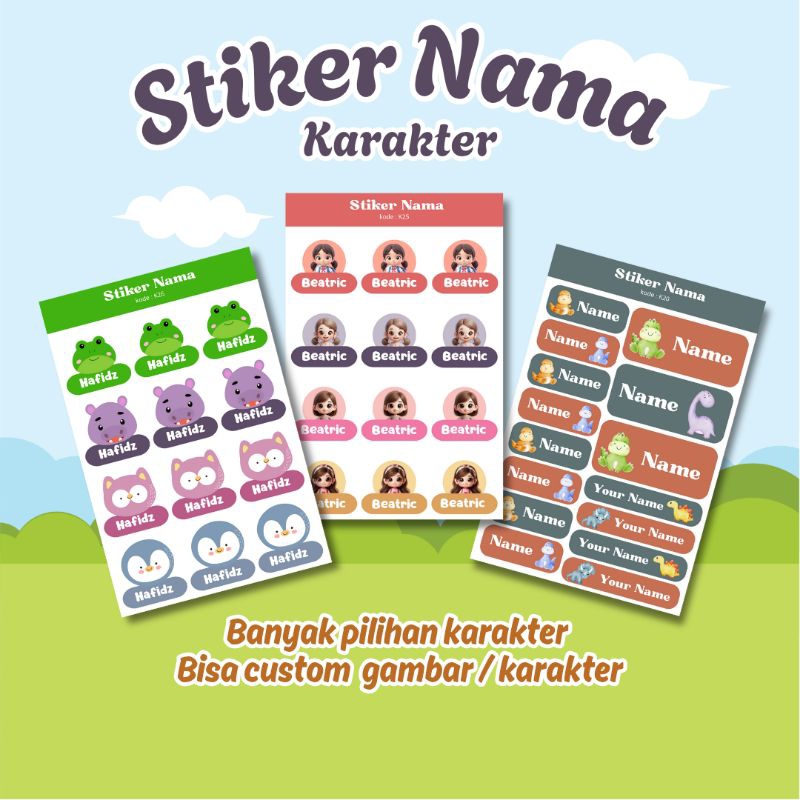 

[CUSTOM] STIKER NAMA ANAK | STIKER UNIK | LABEL NAMA | LABEL BUKU