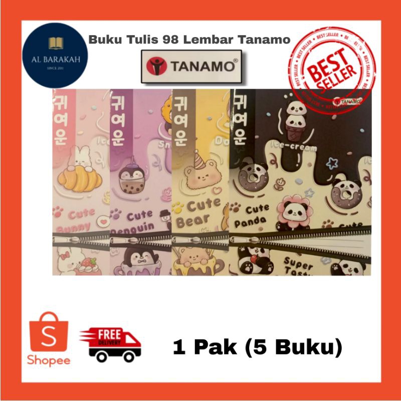 

1 Pak (5 Buku) !!! Buku tulis Tanamo 98 Lembar buku tulis murah kualitas bagus buku tulis ukuran kwarto buku tulis ukuran A5