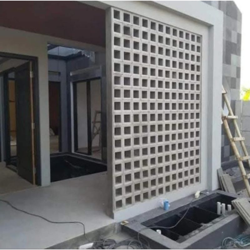 Loster beton minimalis motif kotak polos