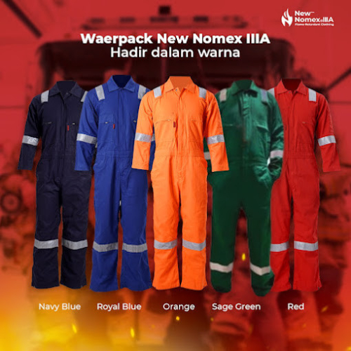 Coverall New Nomex IIIA Original Warna Merah - Wearpack FRC Nomex 6.0 Oz