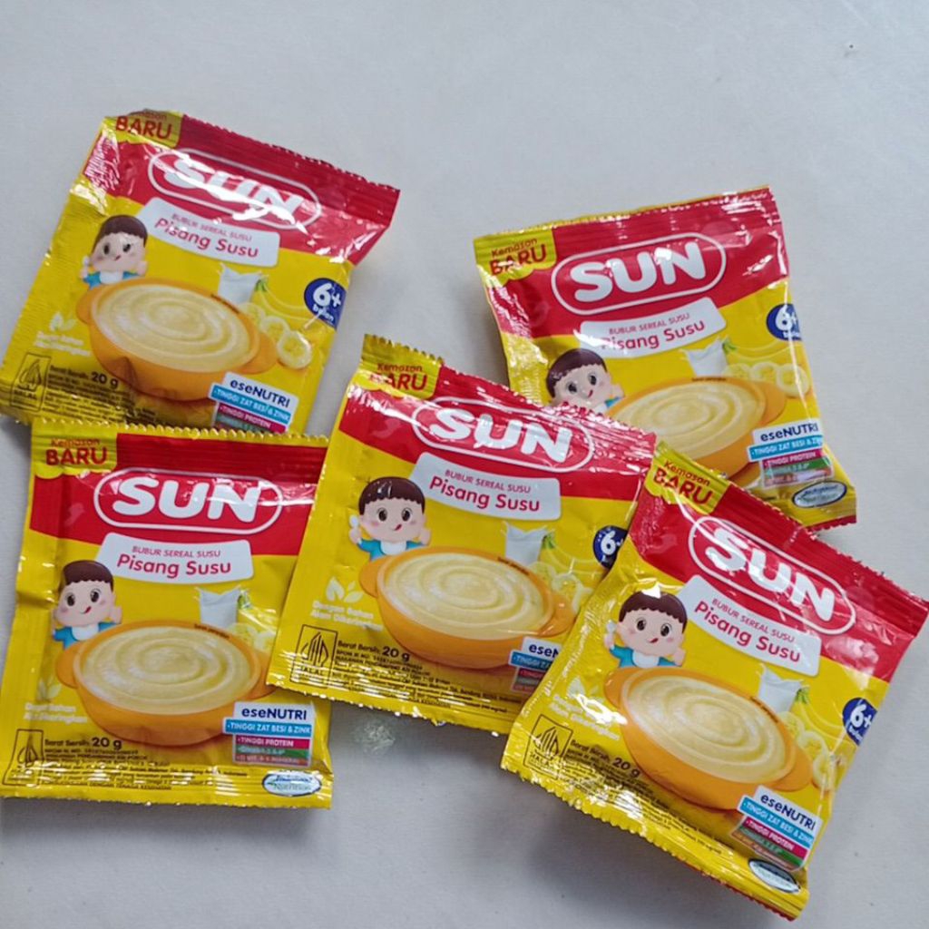 sun bubur sereal bayi pisang susu