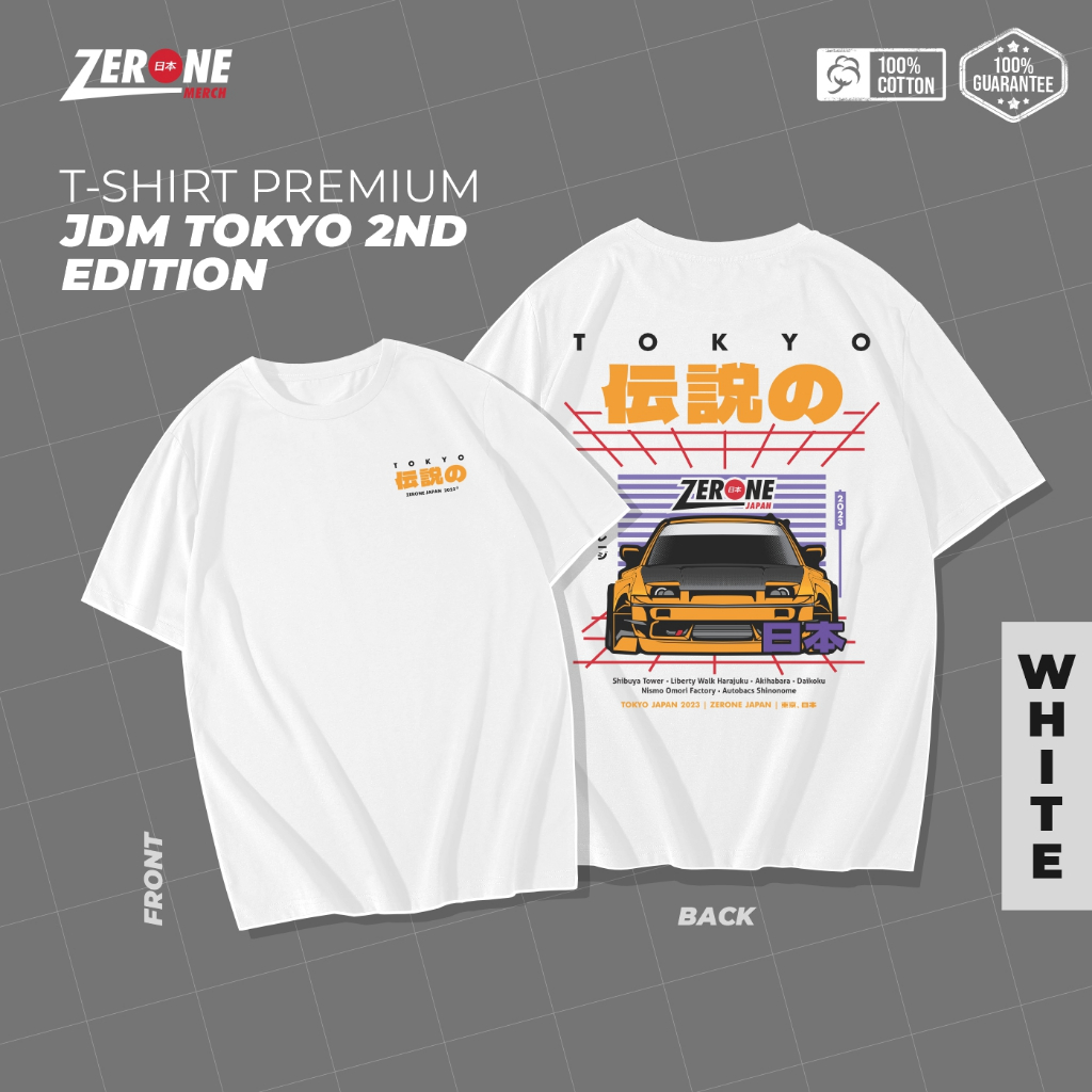 Kaos JDM Tokyo Edition Zerone Japan T-shirt Otomotif Mobil Pria Wanita Katun 24s