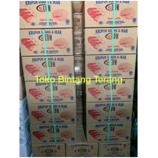

Kerupuk Udang UDM Gondang Kotak Besar 1 Dus 6 kg / Krupuk Udang Ikan merk Udang Mas RWM / UDM G Warna Putih per Karton 6kg 6 kilo dusan