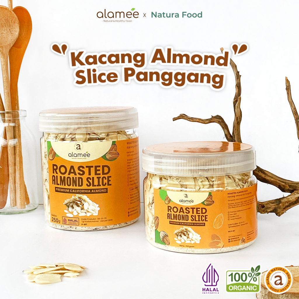 

ALAMEE Roasted Almond Sliced Almon Slice irisan panggang Kacang Almond Pacang Slice 250gr
