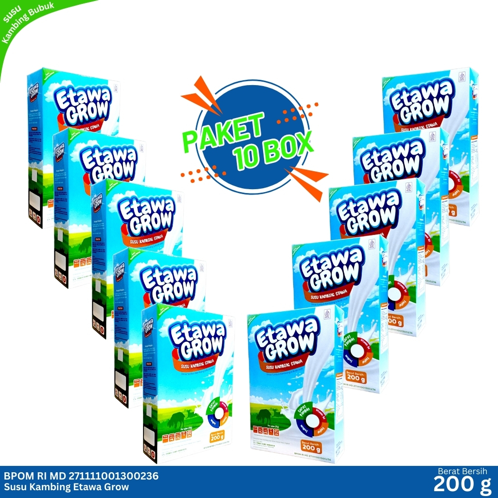 

ETAWA GROW - Paket 10 Box Susu Kambing Etawa Untuk Tumbuh Kembang Si Buah Hati / Susu Anak