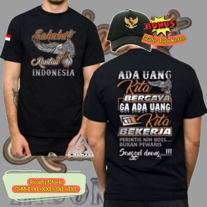 KAOS SAHABAT RANTAU DESAIN DEPAN BELAKANG READY LENGAN PENDEK DAN LENGAN PANJANG BONUS TOPI