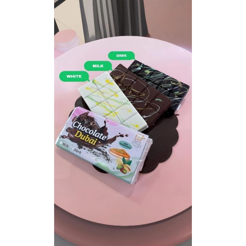 

[SIZE BESAR 250gr BIG BAR CHOCOLAT] Dubai chocolate viral kunafa pistachio 250gr - yechi bakery coklat dubai viral