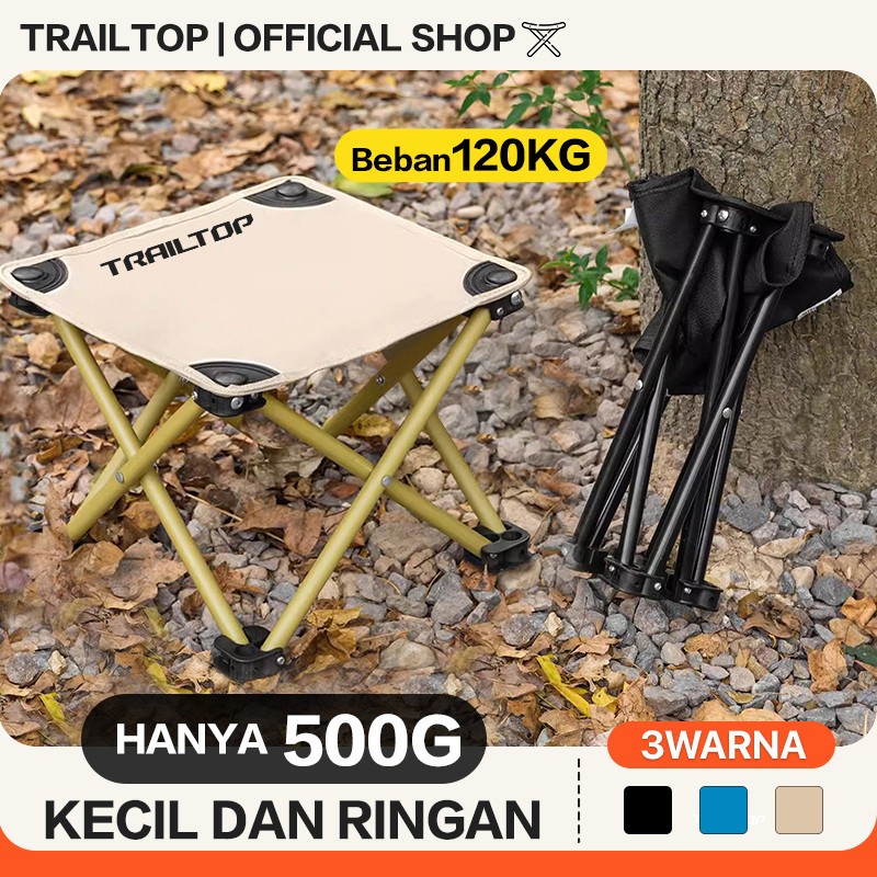 TrailTop Kursi Lipat Portable Beban 120kg Kursi Lipat Outdoor Kecil Untuk Camping/Hiking/Mancing