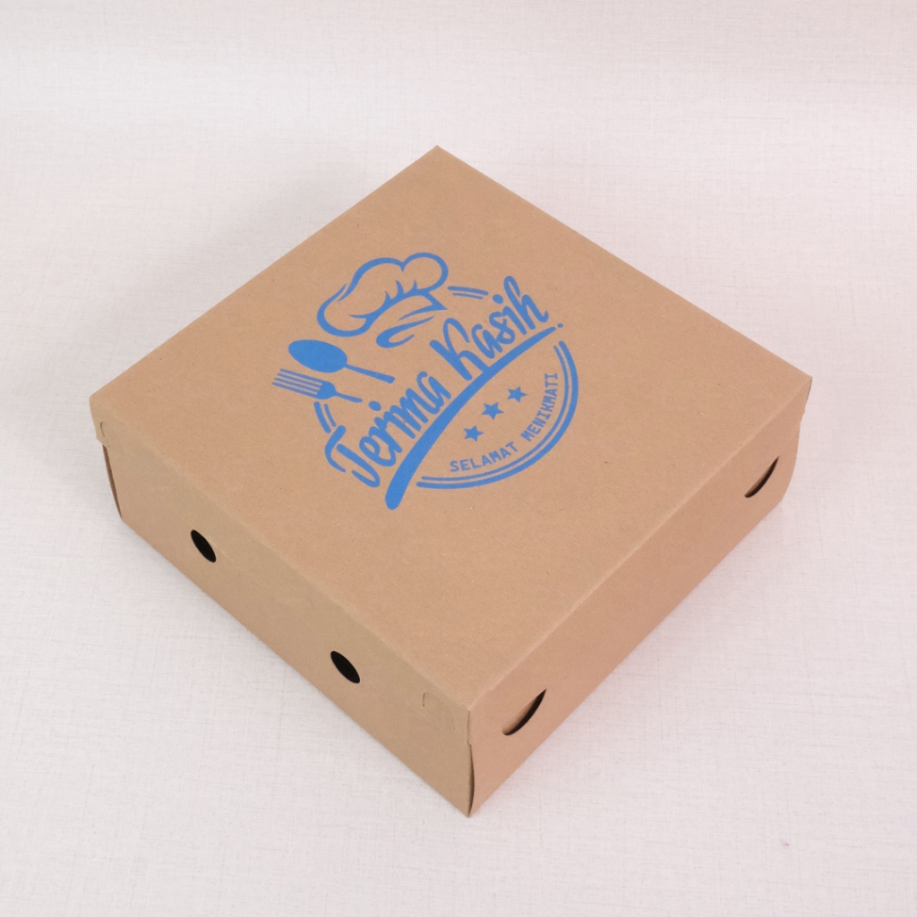 

Dus Nasi Kraft Terima Kasih 20x20x8 cm Kotak Box Makanan TPS Cokelat