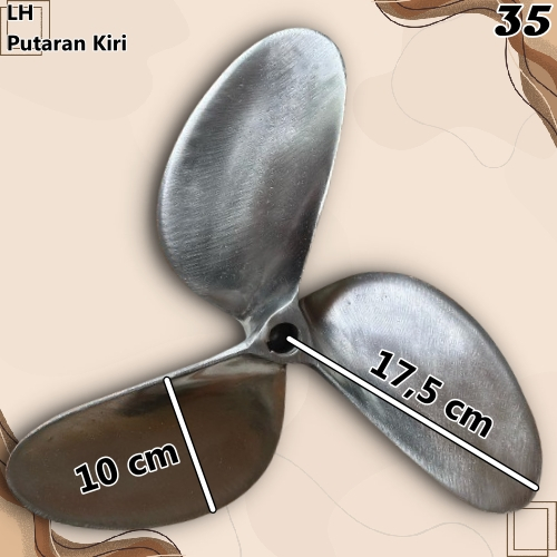 Kipas Baling baling Propeller Perahu kapal no 35 Tipe Kodok aluminium 3 daun Arcim Propeller
