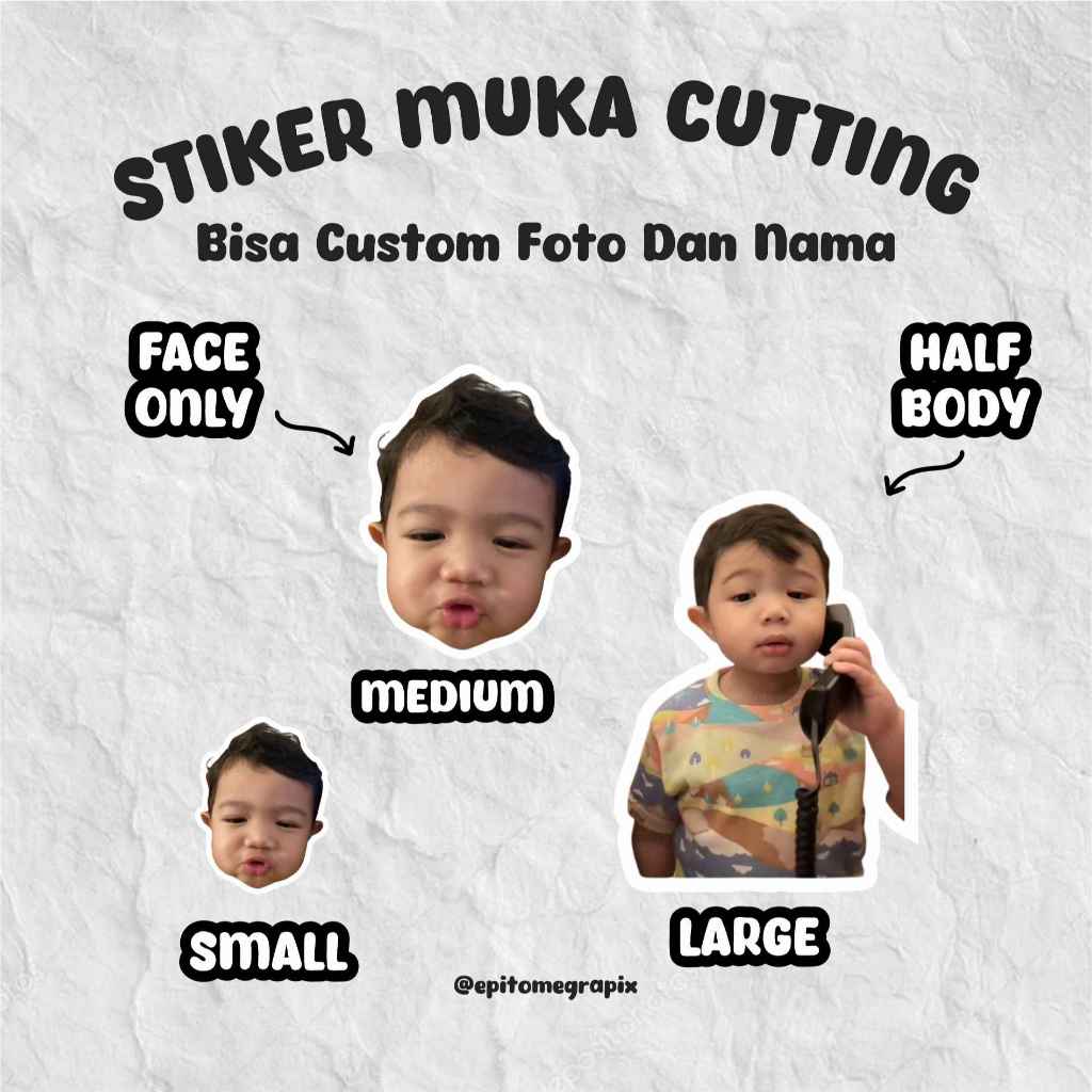 

[ISI 12 PCS] Stiker Muka Custom | Stiker Foto Wajah | Mini Stiker Set Custom | High Quality