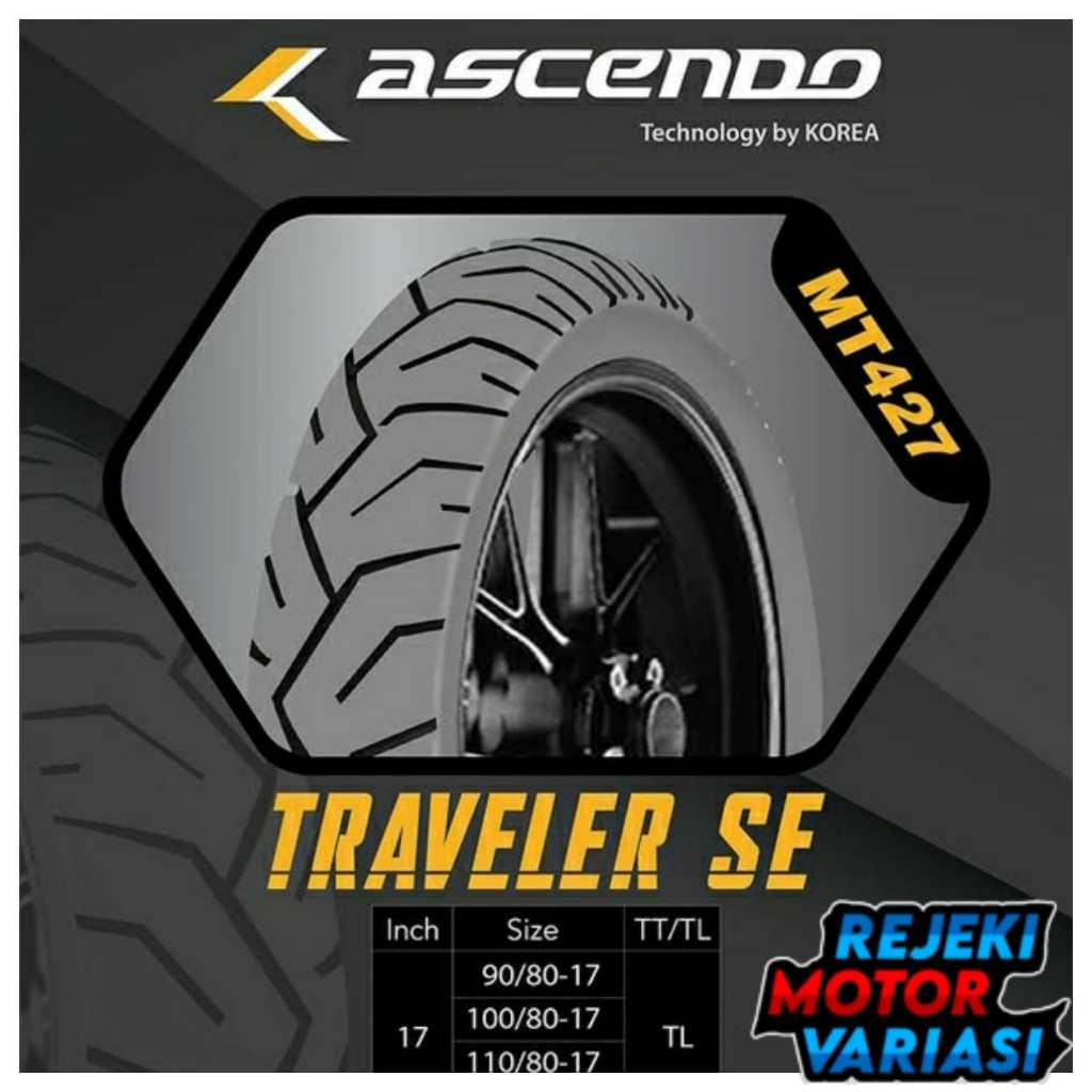PROMO  Ban ASCENDO MT427 TRAVELER SE 90/80 100/80 110/80 ring 17 Original ASCENDO Tubeless