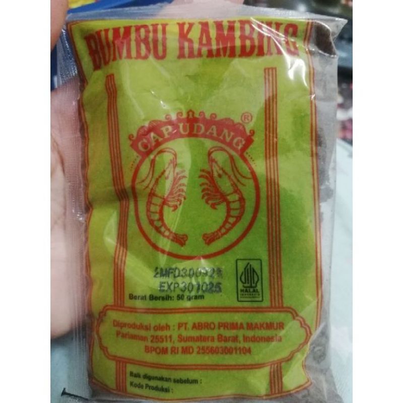 

Bumbu Kambing Cap Udang 50gr