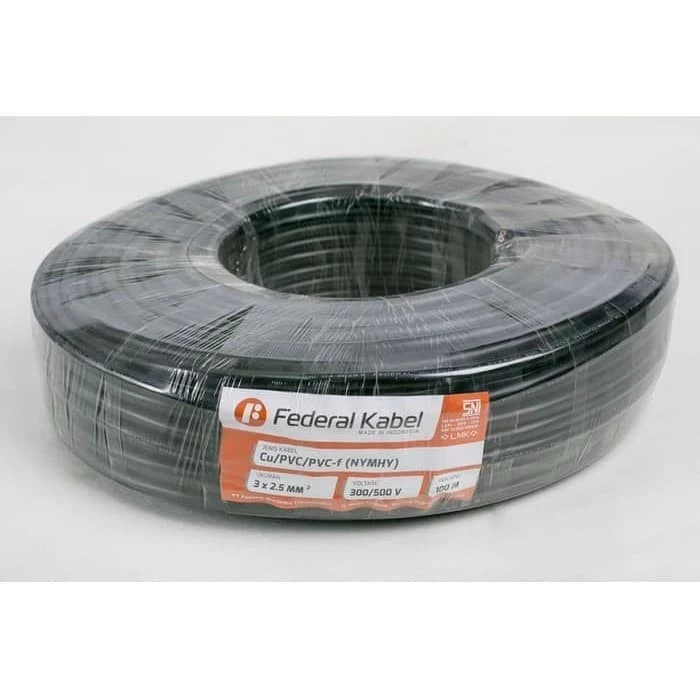 Kabel Serabut NYYHY 3x4 3 x 4 100meter Federal Kabel Serabut NYYHY 3x4mm 3 x 4 mm Federal 100meter