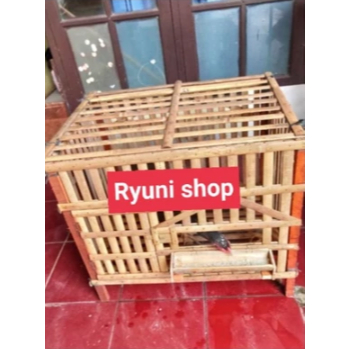 Kandang Bambu Ayam Kelinci 50x70 Cm Dengan Tempat Makan /Kandang Ayam Petelur Bambu Lipat Rakitan /K
