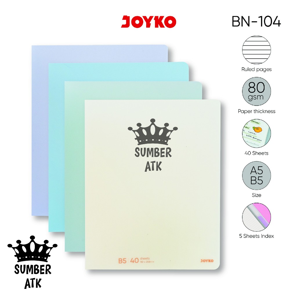 

Binder Note JOYKO BN-104 A5 B5 Lose Leaf Binder isi 40 Lembar