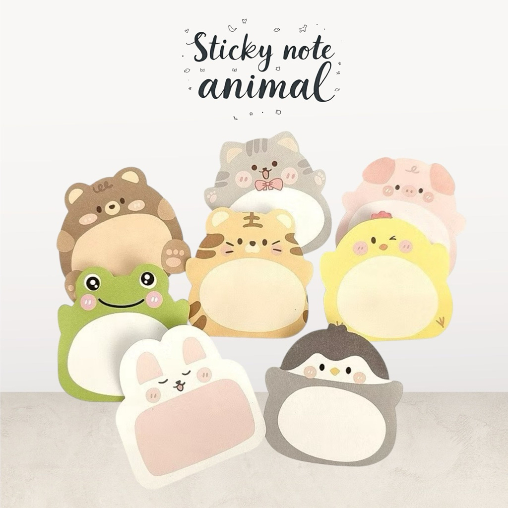 Sticky Notes Motif Hewan Tempelan Kertas Catatan Memo Note Karakter Animal Mini Book Karakter Binata