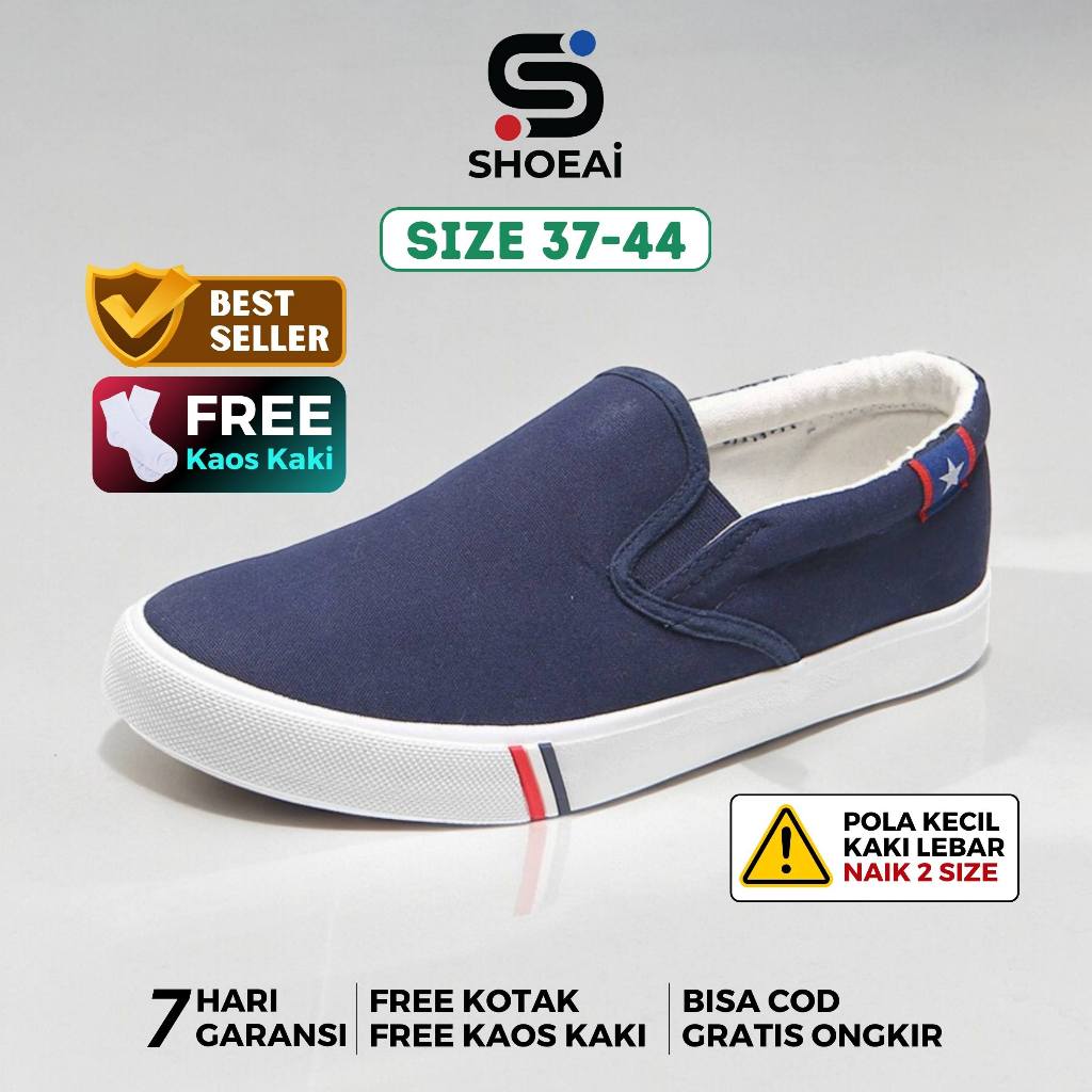 EXCLUSIVE SHOEAI STAR SLIP ON SEPATU KASUAL PRIA WANITA TRENDY SOL KARET